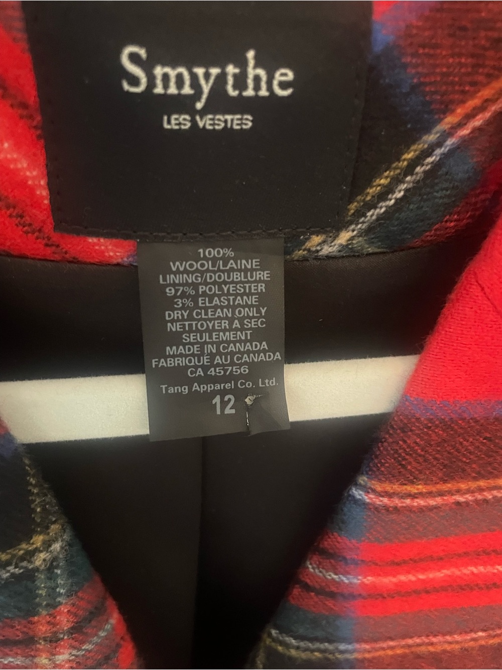Smythe Red Plaid Blazer with Black and Green Accents - Picture 8 of 10